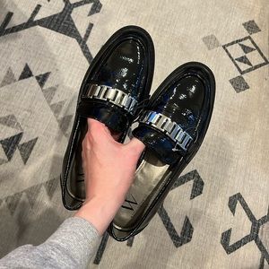 Shiny Black Loafers 90s